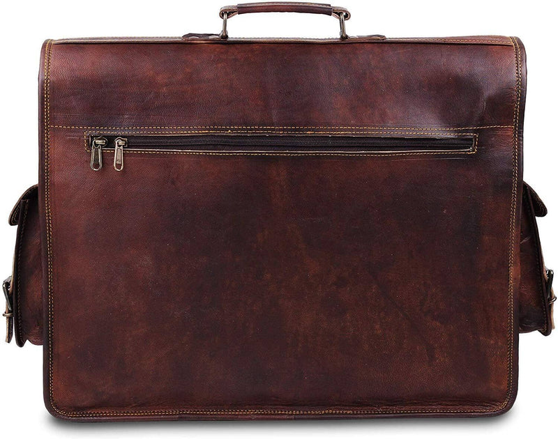 The Retro Vintage™ Leather Messenger Bag – Handmade Laptop Briefcase