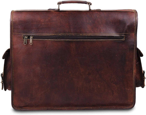 The Retro Vintage™ Leather Messenger Bag – Handmade Laptop Briefcase